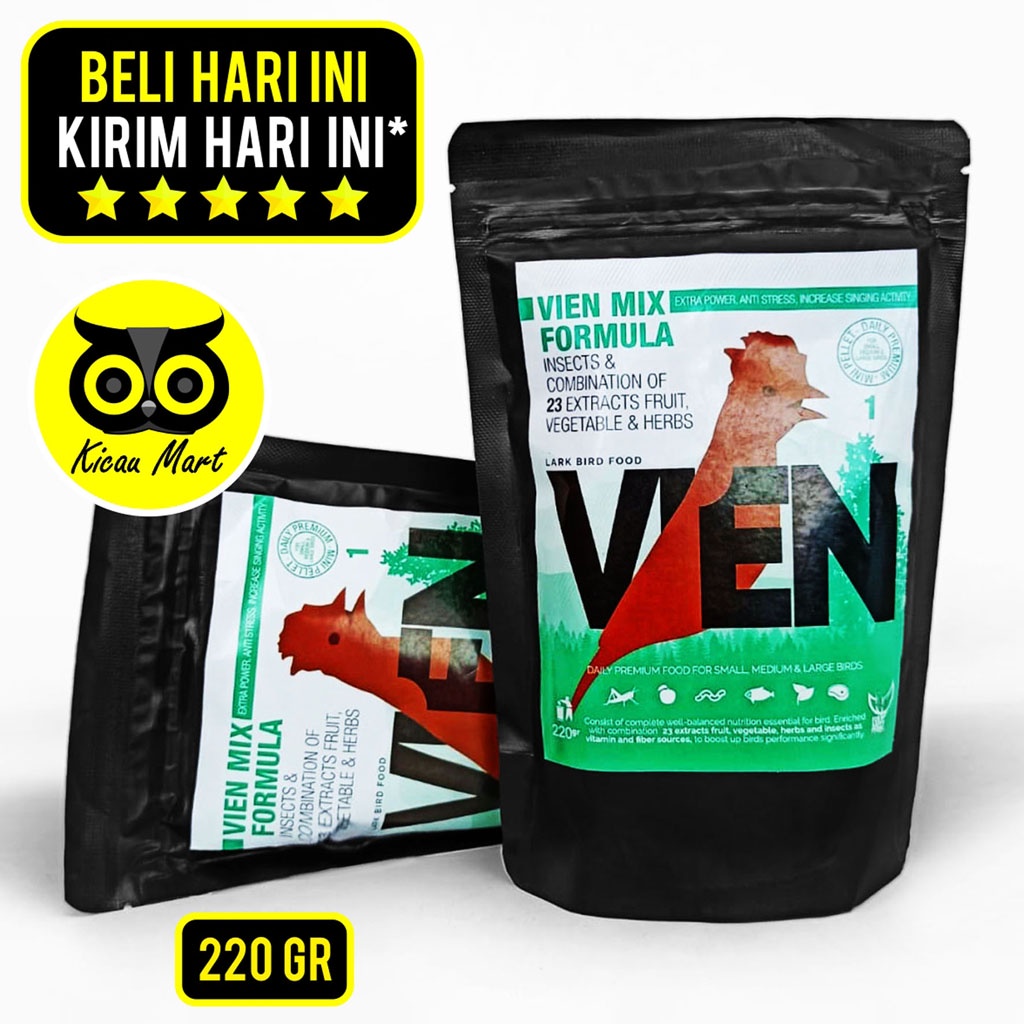 Vien Mix Formula Hijau No 1 Voer Premium Pakan Burung Branjangan Mini Pellet Voer Pur Burung Protein Tinggi Pakan Harian Lomba Burung Pemakan Biji Makanan Burung Branjangan Lark