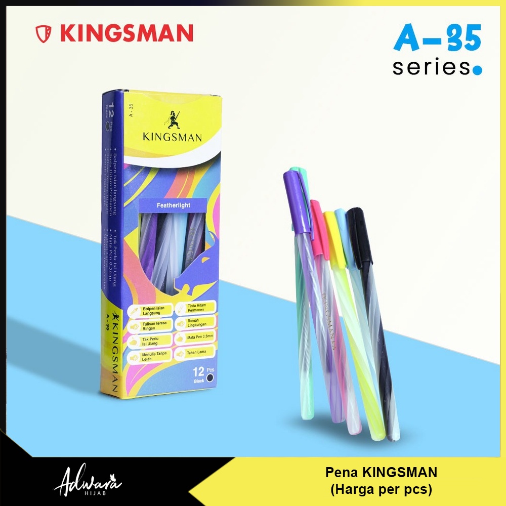 Pulpen Kingsman Motif Pelangi Tinta Hitam 1 Pcs