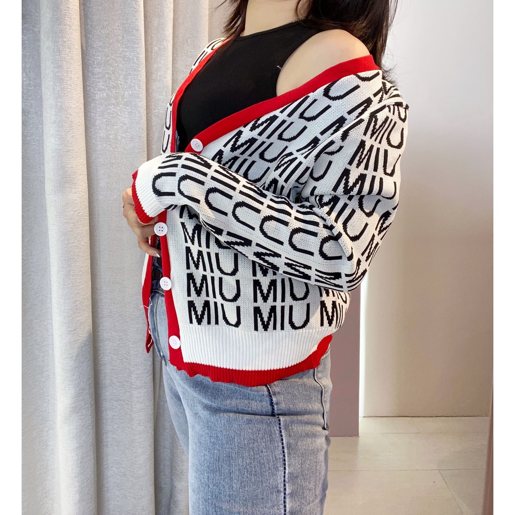 BAJU ATASAN SWEATER CARDIGAN MIU-MIU , CARDI FASHION WANITA KEKIAN (1140)