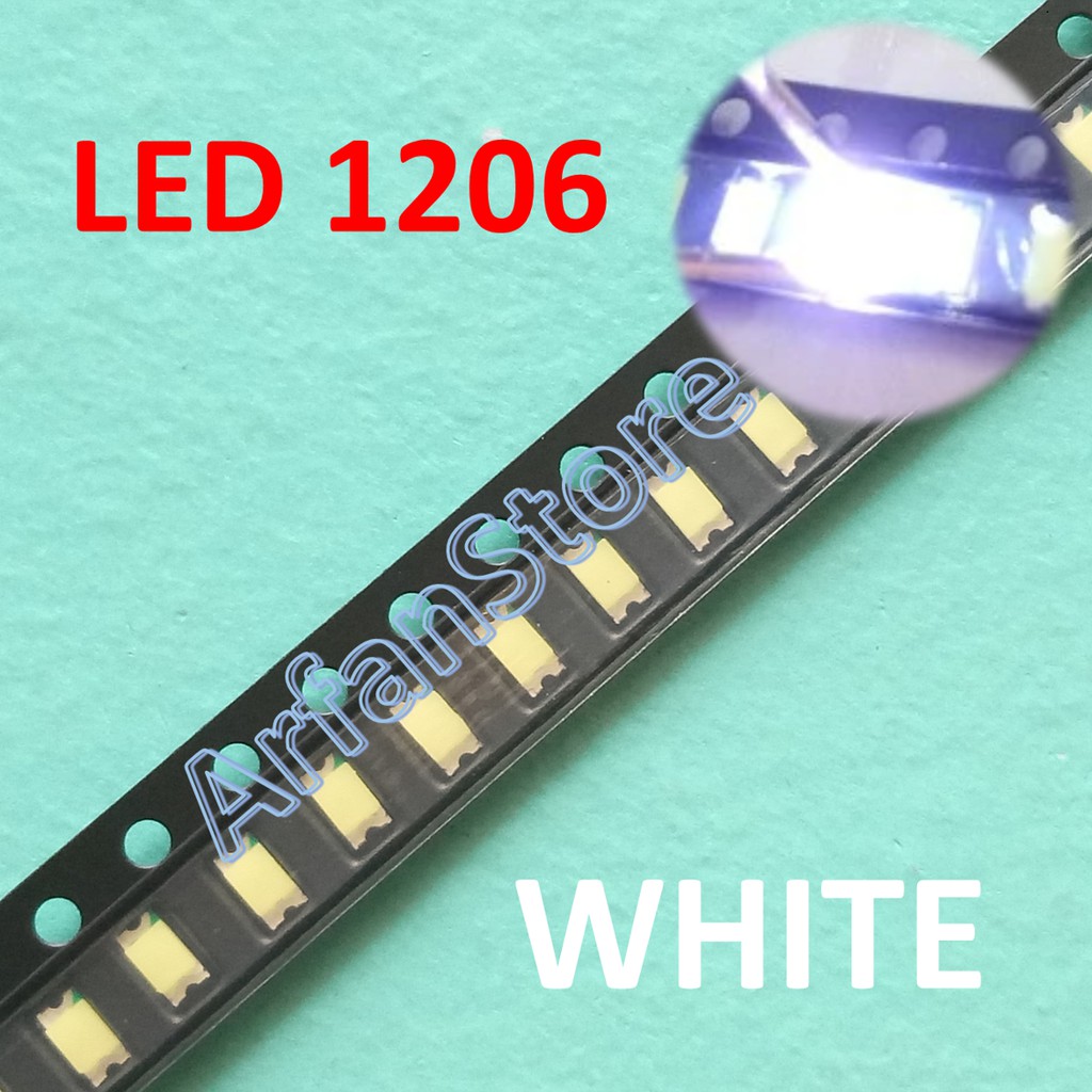 LED 1206 White Per 25pcs SMD Chip 3216 Warna Putih