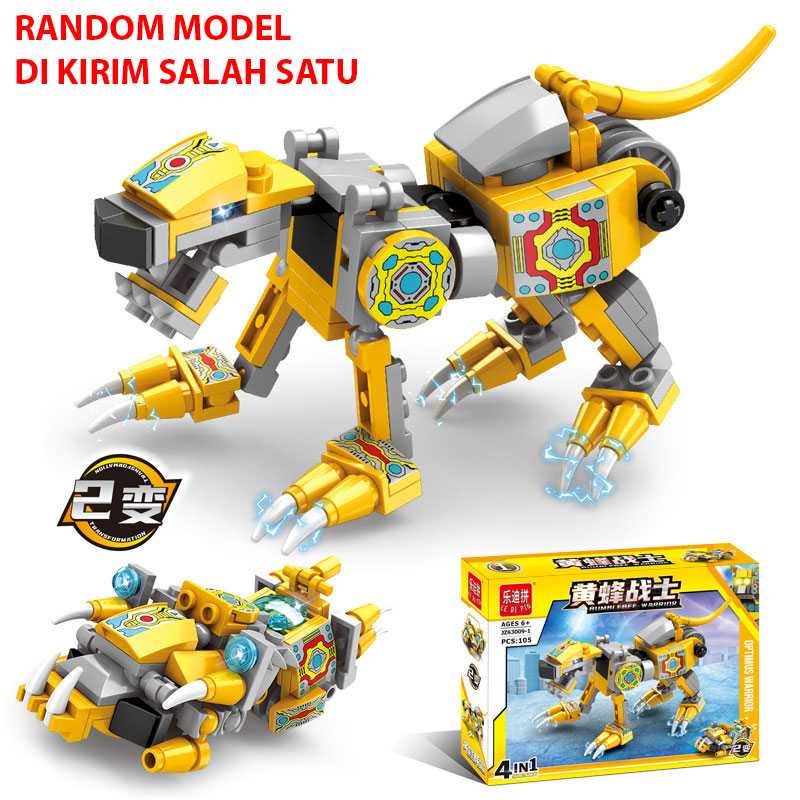 GIJ - LE DI PIN Building Blocks Mainan Bumblebee Warrior Model Acak