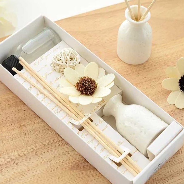 MPRO Reed Diffuser Device Pengharum Ruangan Parfum Essential oil Stick 50ml Parfum Kamar Aromatherapy Rattan-Lily30ml LAVFIRE