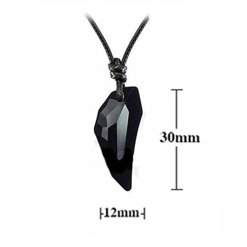 Rebuy Safir Hitam Austria Kristal 18 K Berlapis Serigala Gigi Liontin Kalung Wanita Kualitas Tinggi Perhiasan Fashion Mengkilap Tidak Mudah Tarnish Atau Discolor Pasangan Aksesoris