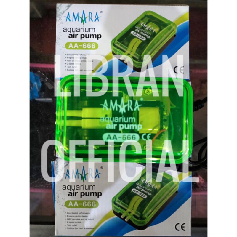 AERATOR AQUARIUM AMARA AA 666 / 2LUBANG / POMPA AERATOR AMARA AA 666