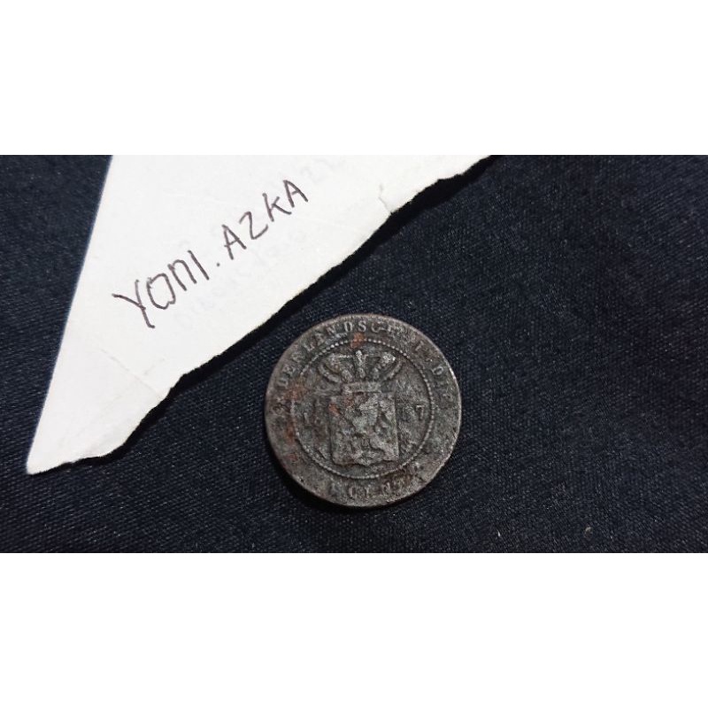1 cent#sen nederlandsch indie tahun 1857 nomer 24