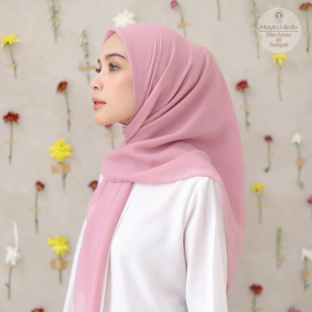 Hijab Segi Empat Polos Bella Square PollyCotton Kerudung Segi Empat Bella Double Hycon Nayla Hijab