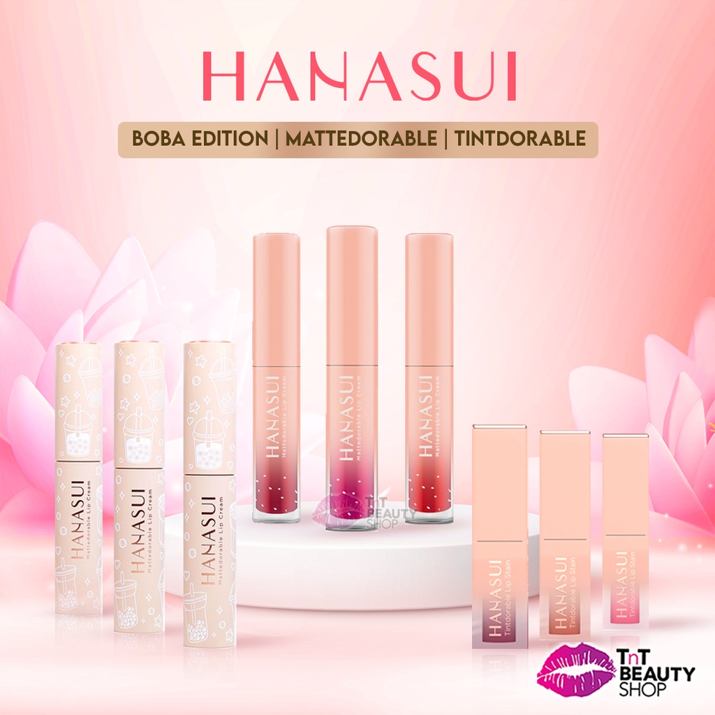Hanasui Mattedorable Lip Cream | Matte Dorable LipCream Lipstick Cair Mate Hanasui | BOBA EDITION | TnT Beauty Shop