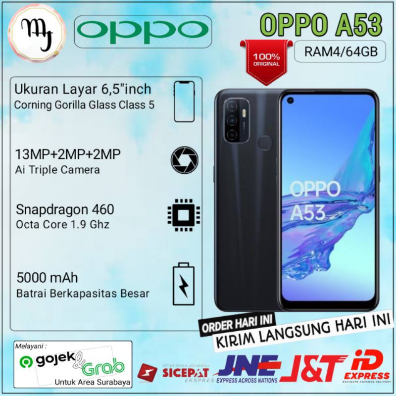 OPPO A53 Ram4/64GB Garansi Resmi 100% Service Center OPPO SELURUH INDONESIA