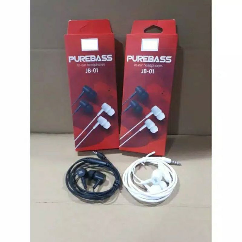 Headset Pure Bass | Headset Branded JB01 | Handsfree Bass OK Suara Bagus