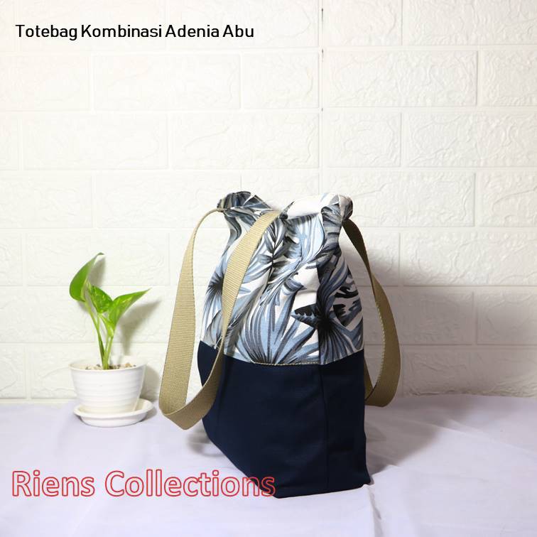 TAS KANVAS TOTEBAG KANVAS KOMBINASI MOTIF ADENIA ABU. Riens Collections