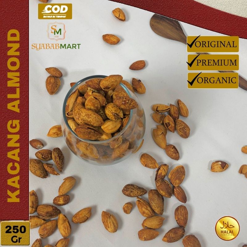 

KACANG ALMOND PANGGANG PREMIUM 250 Gram (Roasted) | Almond Roasted / Almond Panggang