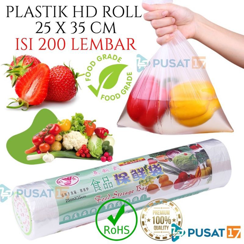 L1 Plastik Buah BESAR ANTI BOCOR | Plastik HD Roll 25cmx35cm Food Grade Buah Sayur Makanan BPA FREE