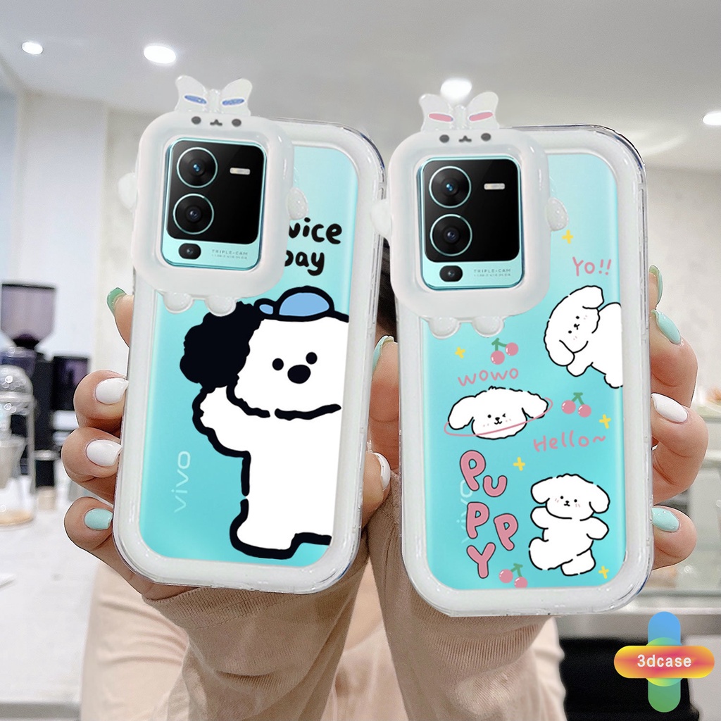 Kotak Lensa Monster Huruf Emoji Puppy Dog Lucu Lovely VIVO Y21 2021 Y12S Y12 Y20 Y15S Y91C Y35 Y22 Y22S V21 Y21A Y21T Y30 Y35 Y21S Y20S Y12i Y33T Y01 Y91 Y22 Y22S Y17 T1 Y55 Y51 2020 Y51A Y10 Y33S Y1S Y11 Y31 Y20i Y91i Y51S Y20G Y02S Y21G Soft Cover