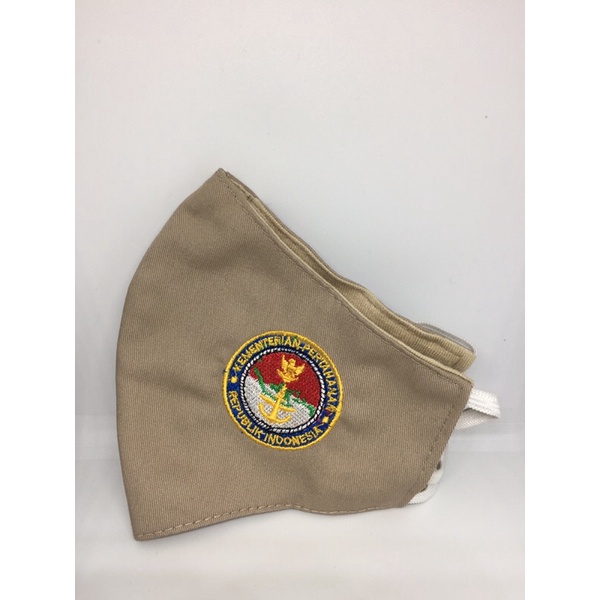 Masker kain kemhan logo bordir headlop