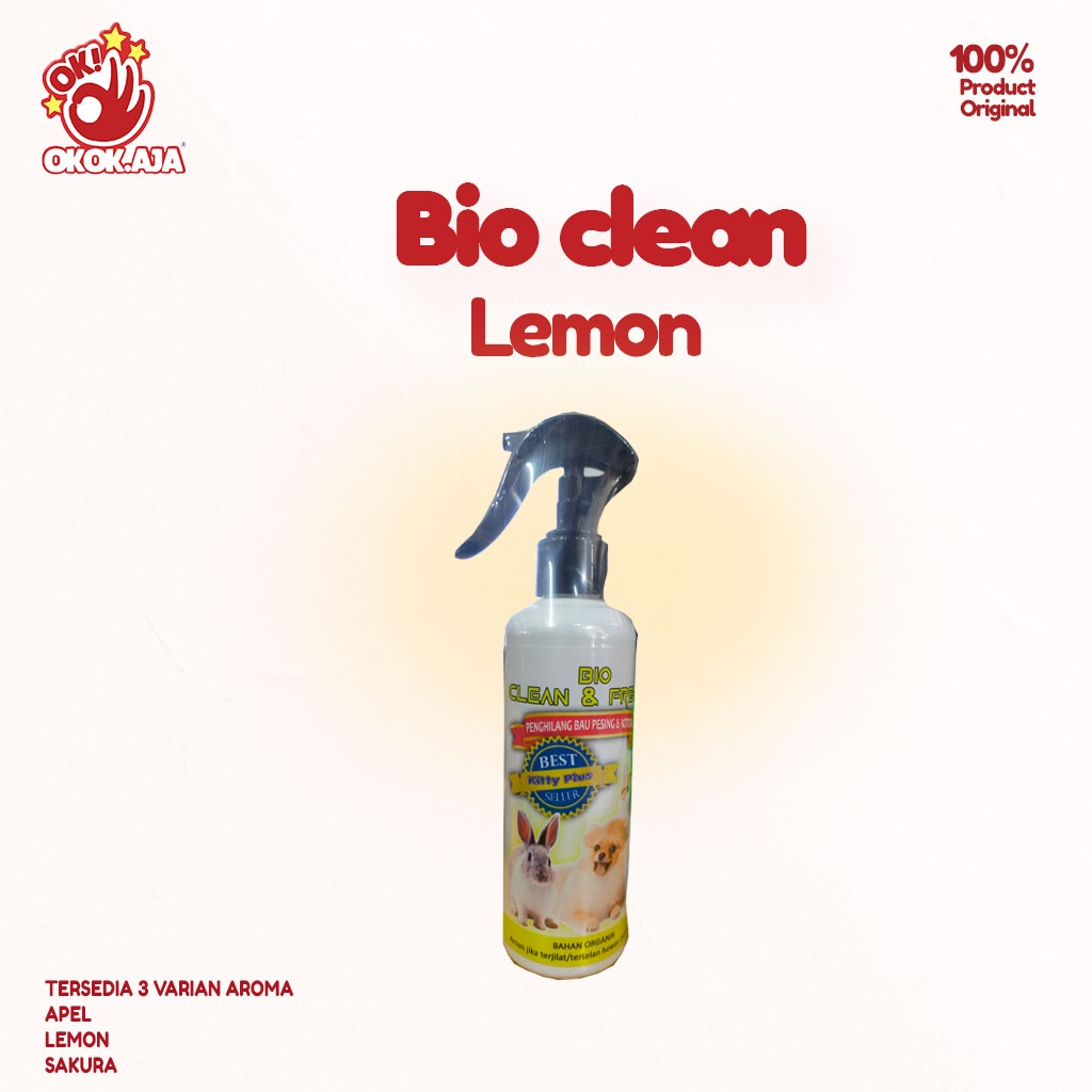 BIO CLEAN 250ml Penghilang Bau Pesing &amp; Kotoran Kucing Anjing Kelinci - Penghilang Bau