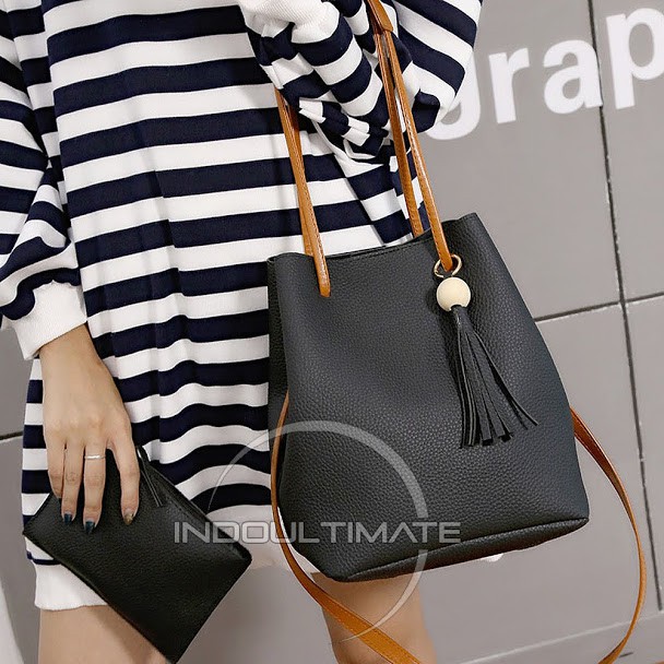 Tas Selempang Wanita LL-047 Tas Import Wanita Sling Bag + Dompet Wanita Clutch Wanita Top Handle Bag