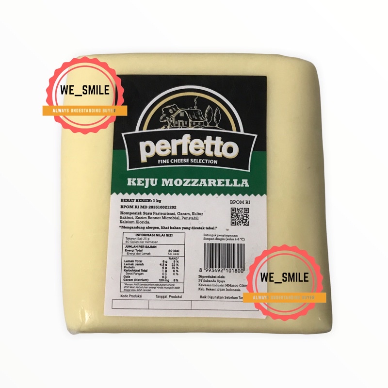 Perfetto / Anchor Keju Mozzarella 1kg ED Desember 2023