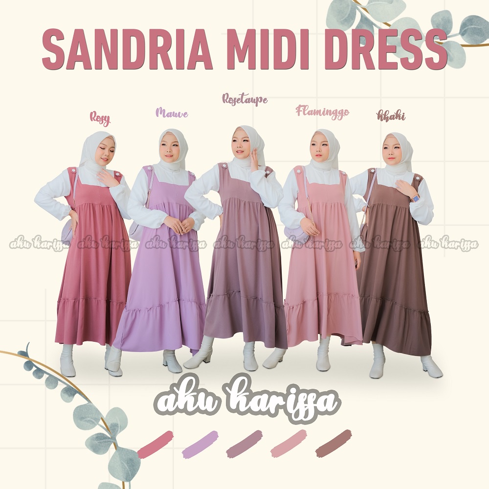 Sandria Midi Dress Ori Aku Karissa Bahan ITY Crepe