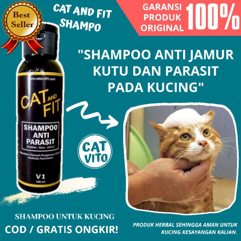 SHAMPOO KUCING ANTI JAMUR KUTU DAN PARASIT CAT AND FIT V1