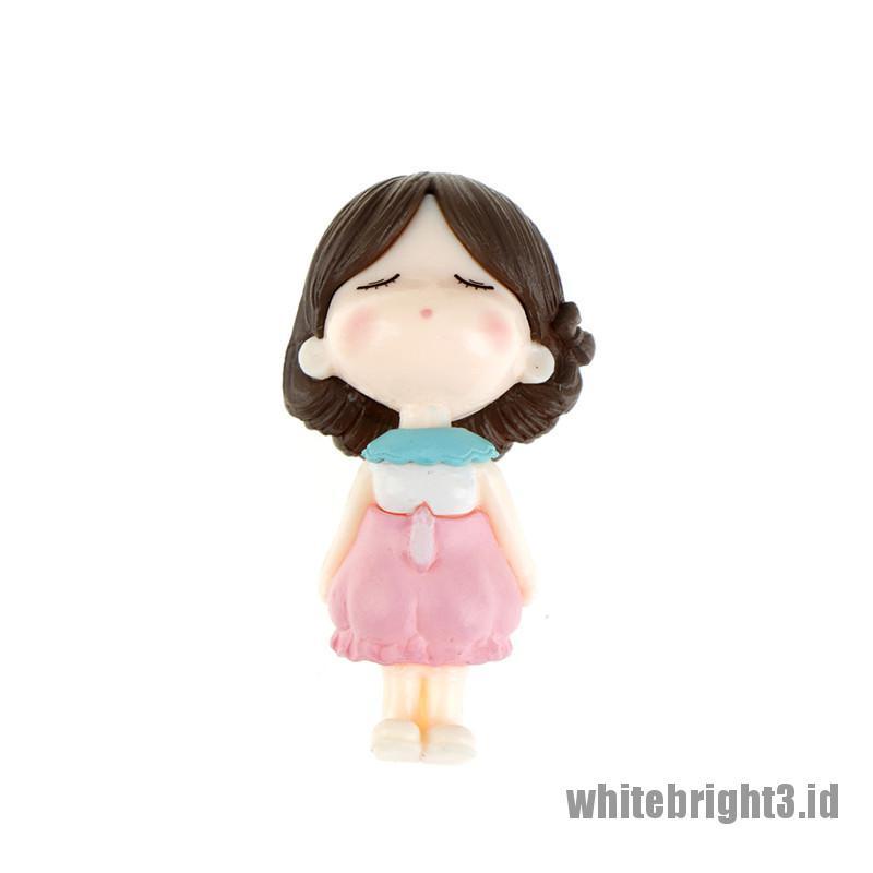 (white3) 2pcs Miniatur Pasangan Berciuman Untuk Dekorasi Taman Peri / Terrarium