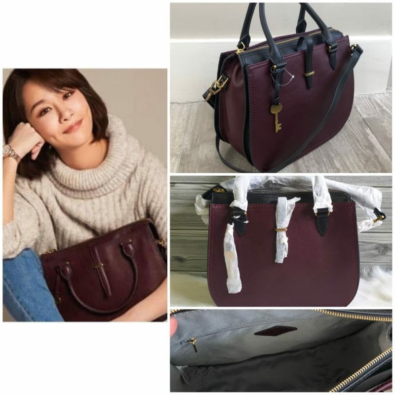 Ryder Medium Satchel Color block Fig Black