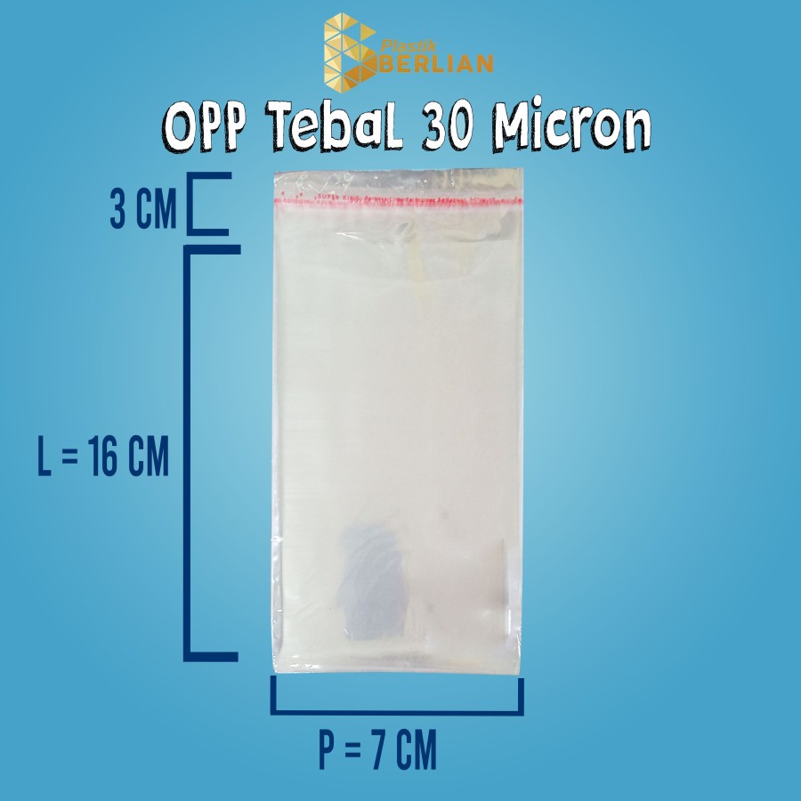 

7 X 16 cm Plastik OPP TEBAL 30 MICRON (100 lbr)