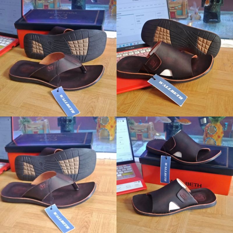 Sendal Pria Kulit Sapi Asli Original Handmade Cibaduyut