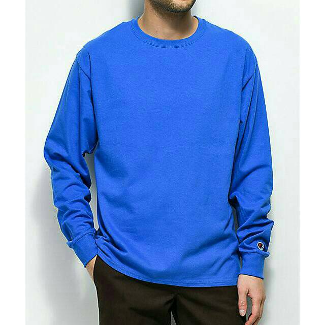 blue champion long sleeve shirt