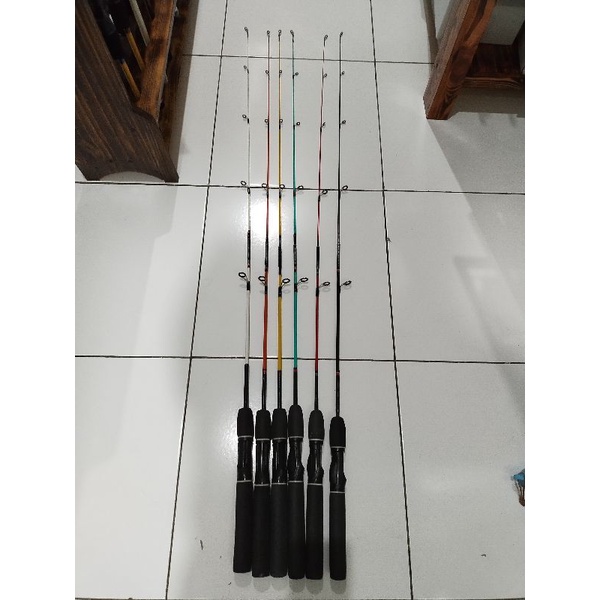 home Made joran sambung 2 fiber solid lentur 125cm-155cm