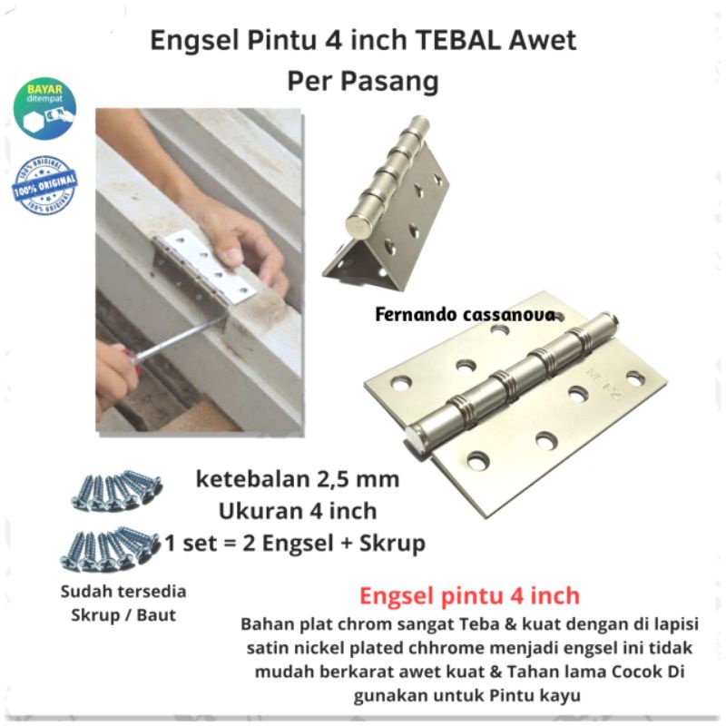 Engsel Pintu Engsel Jendela rumah stainless 4 inch Termurah