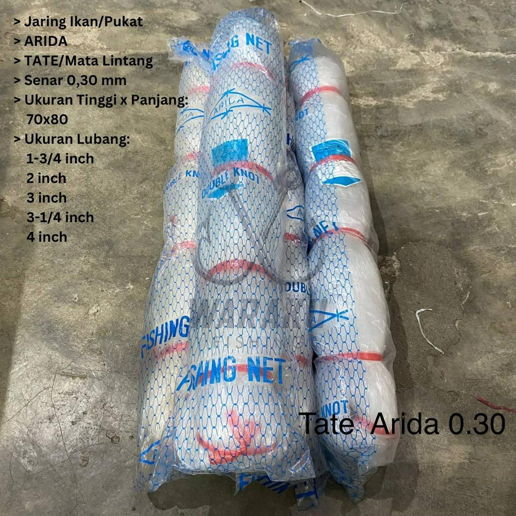 Pukat Ikan / Jaring ikan tate ARIDA 0.30 70x80 (Ukuran Tinggal Pilih) ASLI 100% ORI