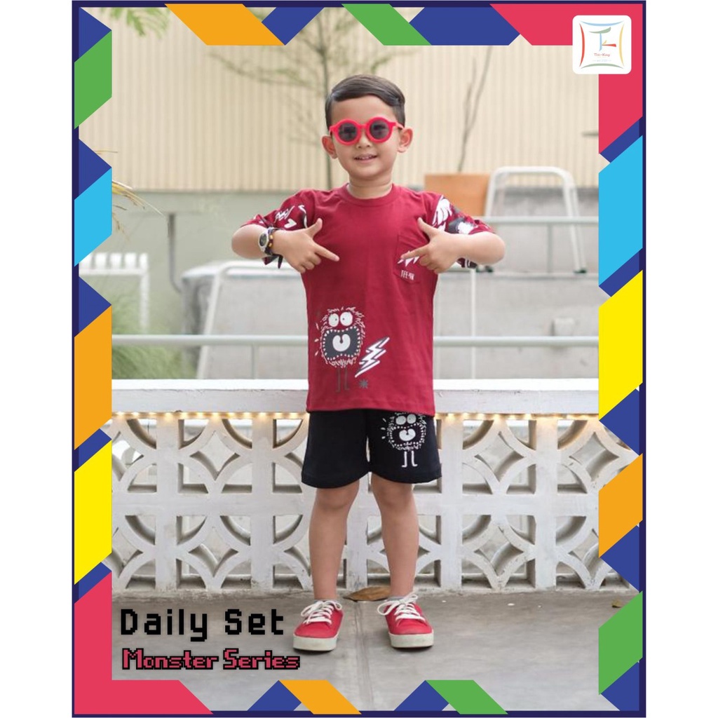 SETELAN ANAK LAKI-LAKI MONSTER SERIES 4-12 TAHUN