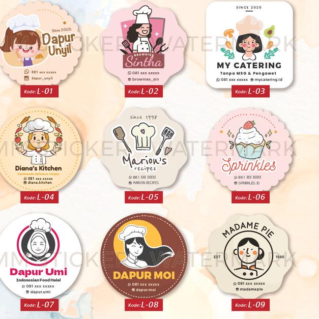

♪ [Isi 45-150pcs]Sticker Logo Makanan/Cetak Sticker Logo/Cutting Sticker - Sicker Bontak, 9cm ❄