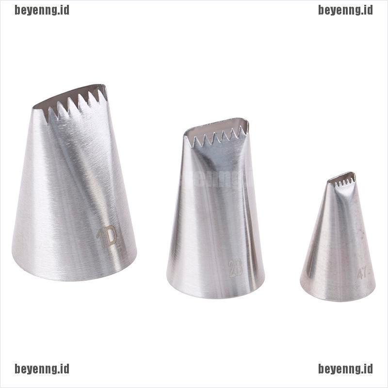 Bey 3pcs Spuit Piping Icing Bahan Stainless Steel Untuk Dekorasi Kue