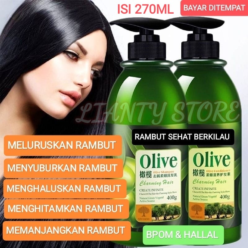 OLIVE SHAMPOO MENYUBURKAN MEMANJANGKAN MENGHITAMKAN RAMBUT BERKILAU