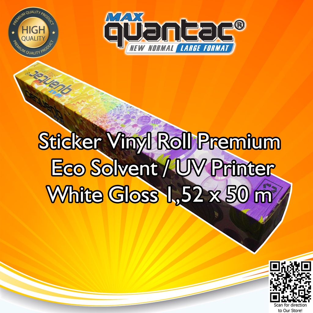 Sticker QUANTAC® MAX 68WX-A Stiker Vinyl Digital Print Eco Solvent / UV Printing / Latex - Indoor/Outdoor 1.52 m x 50 m - Roll