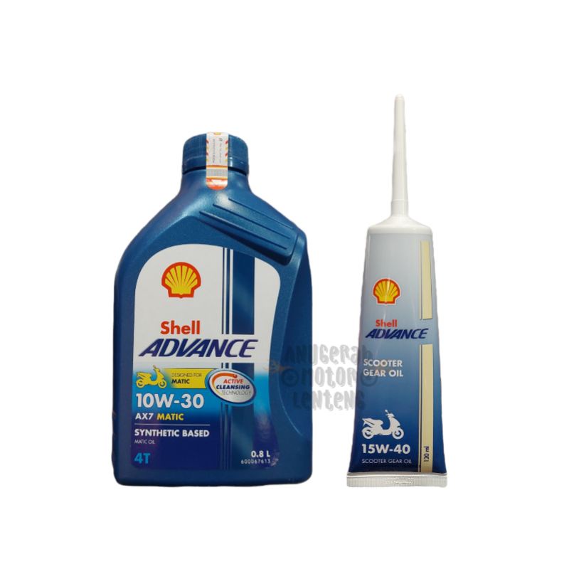 Paket Oli Shell AX7 Matic 0.8L Dan Oli Gardan Shell 120 ml