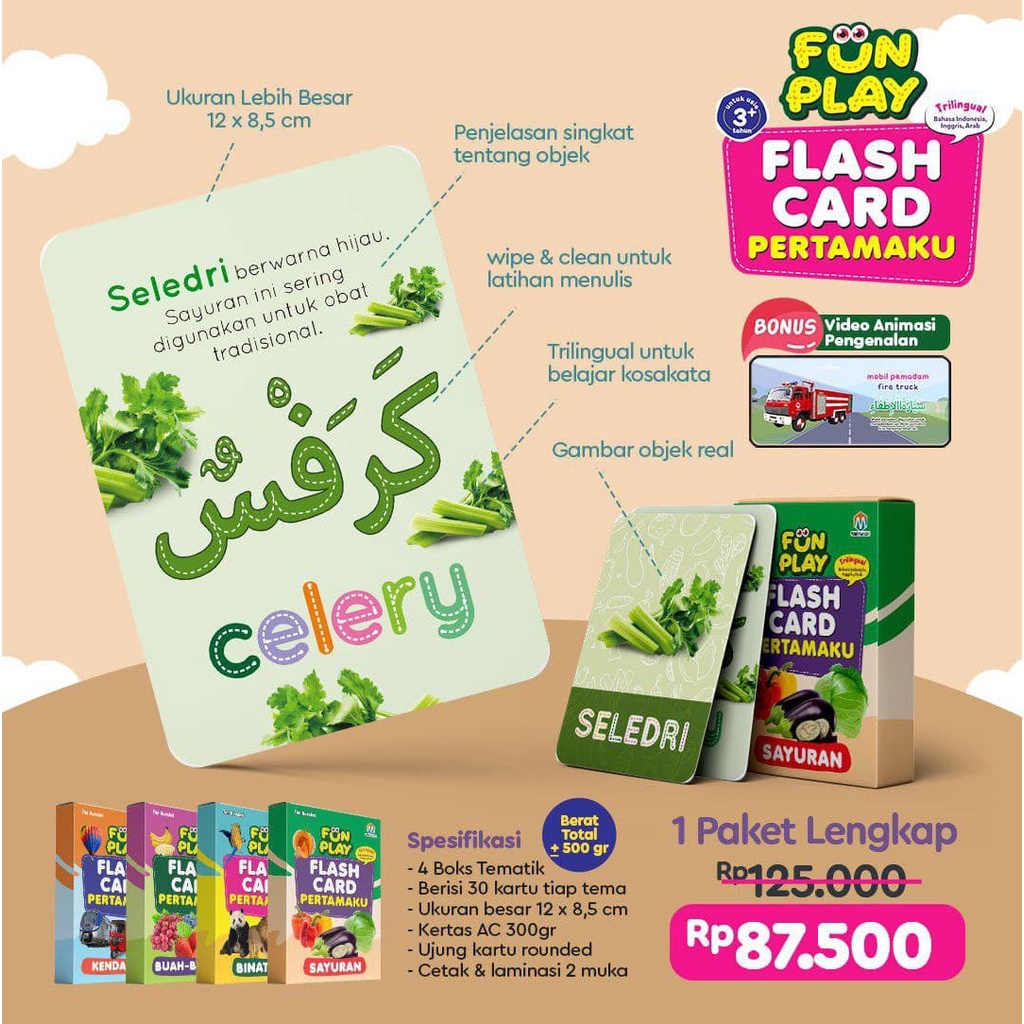 1 Paket Kartu Flash Card Edukasi Anak (Dapat 4 Box Kartu Edukasi)