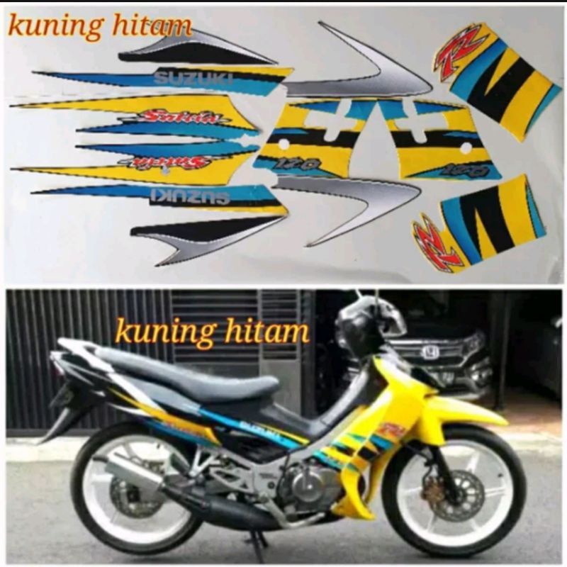 STIKER STRIPING SATRIA HIU KUNING HITAM