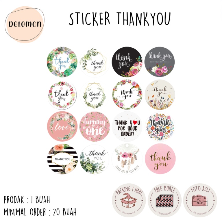 

BISA COD [PERPCS] Stiker Sticker Label Thank You Motif - Stiker thankyou / thankyou / thanks stiker