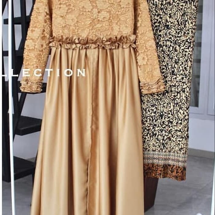 Setelan Dress Maxi Ciao Bella Varian Warna Milo / Kebaya Modern