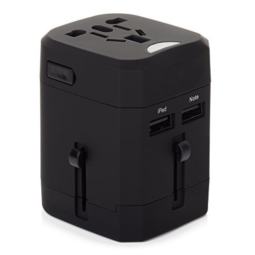 Loop Universal Adapter 4 in 1 US UK EU AU Plug with USB Port - GN-U303U - Black