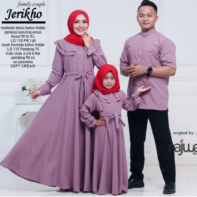 Bianca Family Couple Gamis Couple Ibu Ayah Anak Sarimbit Ori