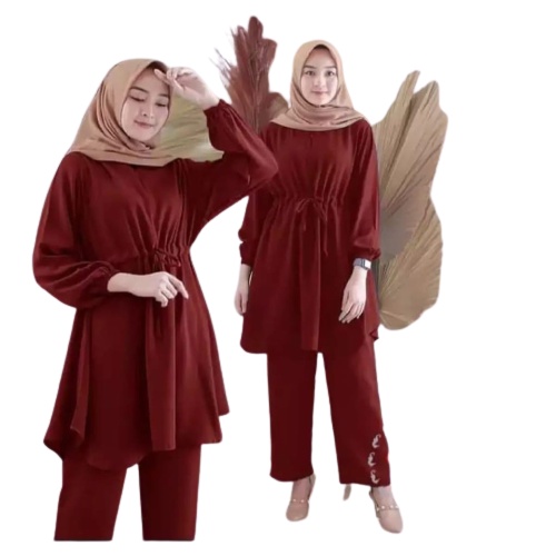 ( BARU ) ... // Daily set AIRA set polos // Satelan harian wanita Bajuset daily Setelan bahan HYGET