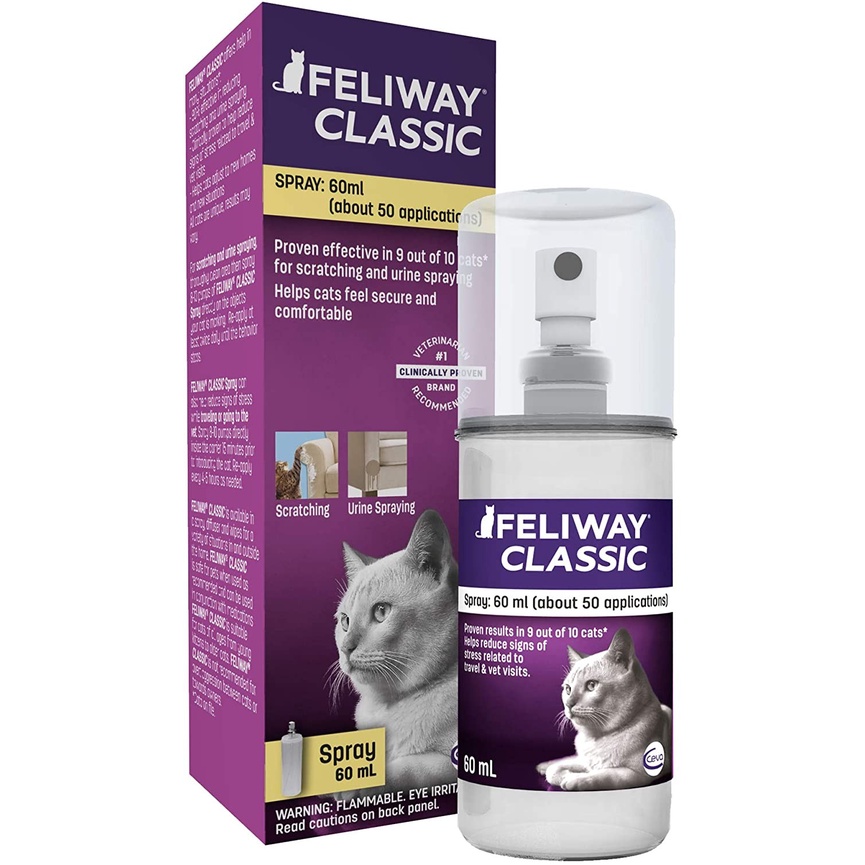 Feliway Classic Cat Calming Pheromone Spray Penenang Kucing USA 60ml