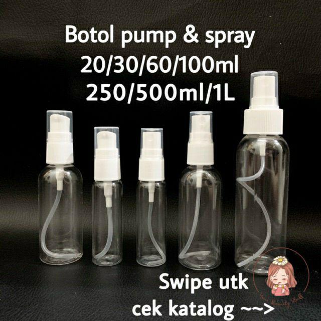  BOTOL  PUMP BOTOL  SPRAY  20ml 30ml 50ml 60ml 100ml 250ml 