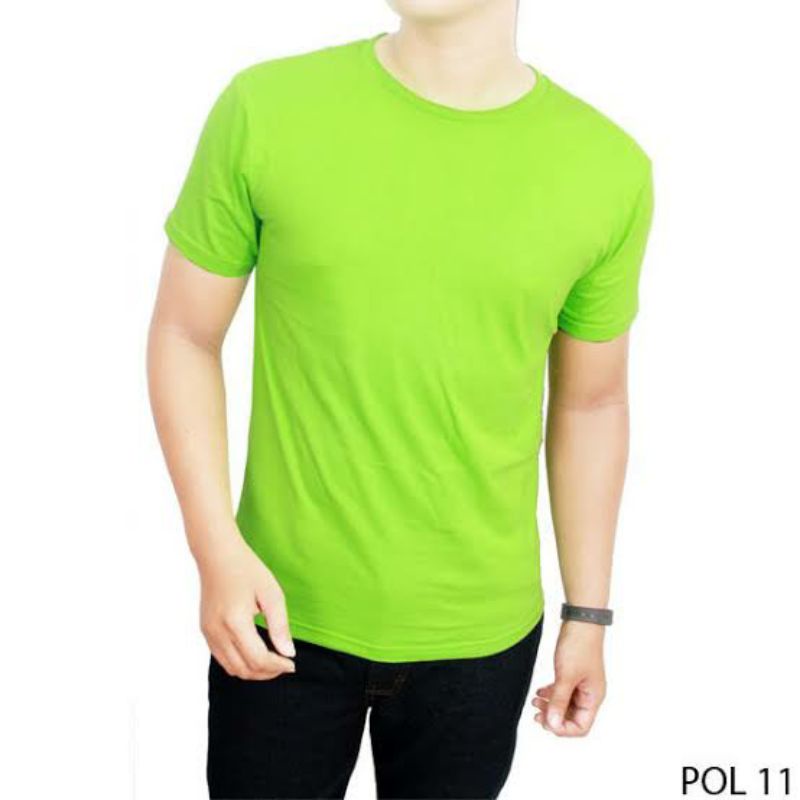 Kaos polos - Hijau stabilo