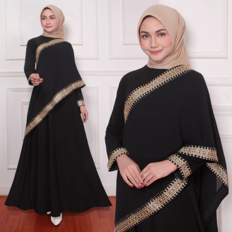 Gamis Abaya turky // Bordir Hitam
