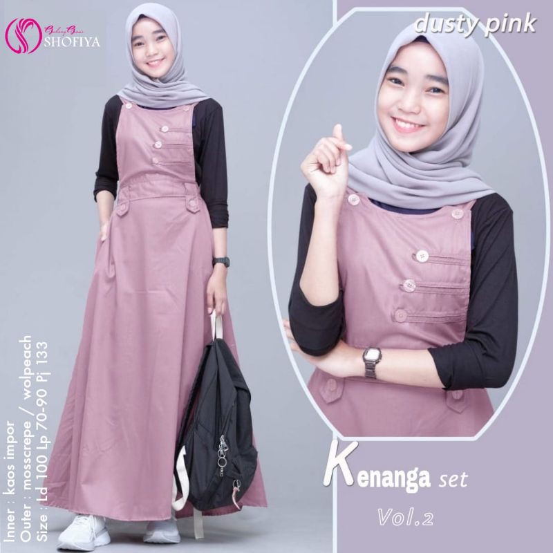 Kenanga set gamis remaja inner + outer - original by SHOFIYA