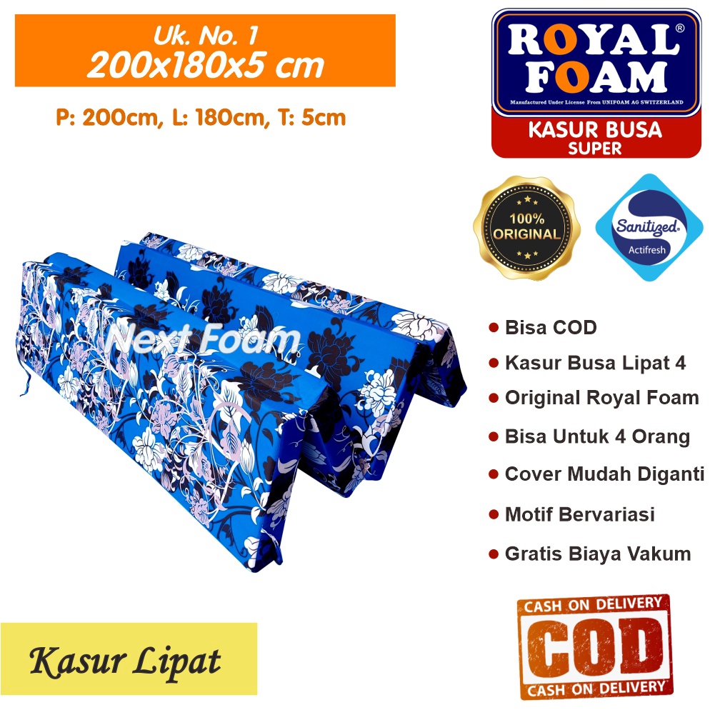 Kasur Busa Lipat Royal Foam Ukuran No 1 200x180x5 cm Tebal 5 cm D23 ORIGINAL